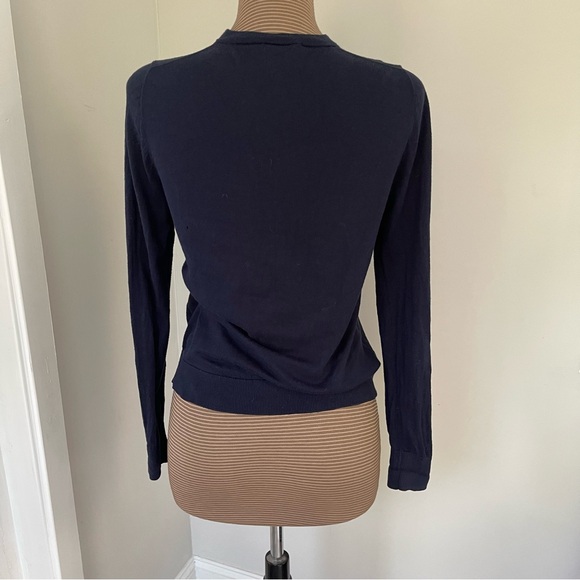 J. Crew 2 Navy Blue Cotton Cardigans both size M - Picture 3 of 13